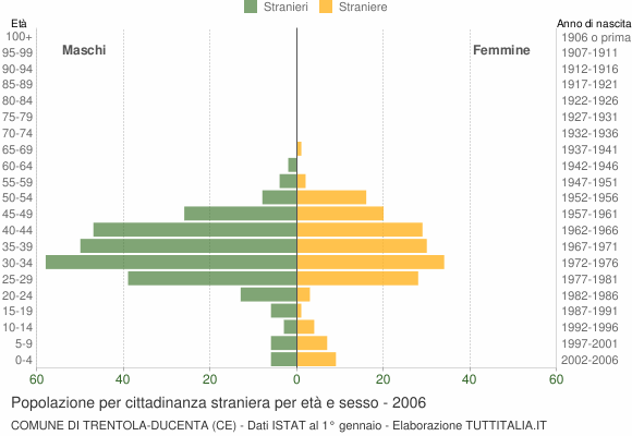 Grafico cittadini stranieri - Trentola Ducenta 2006