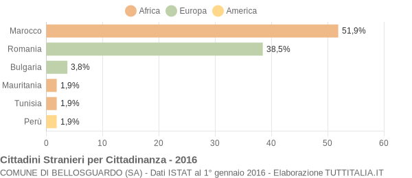 Grafico cittadinanza stranieri - Bellosguardo 2016