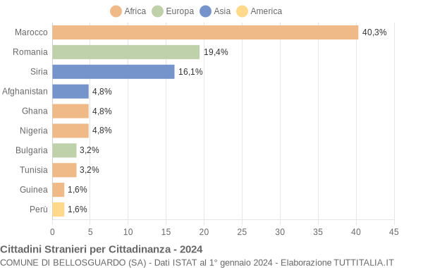 Grafico cittadinanza stranieri - Bellosguardo 2024