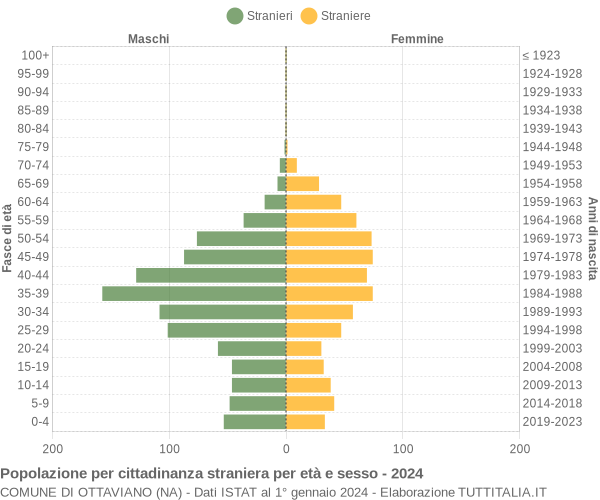 Grafico cittadini stranieri - Ottaviano 2024