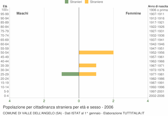 Grafico cittadini stranieri - Valle dell'Angelo 2006