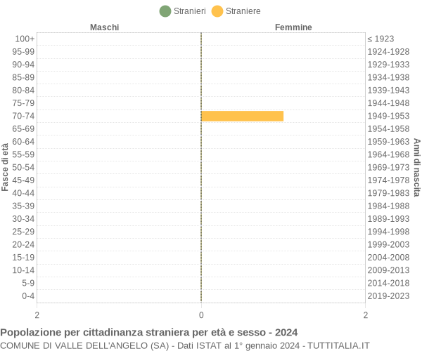 Grafico cittadini stranieri - Valle dell'Angelo 2024