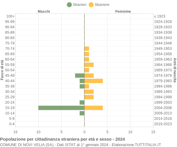 Grafico cittadini stranieri - Novi Velia 2024