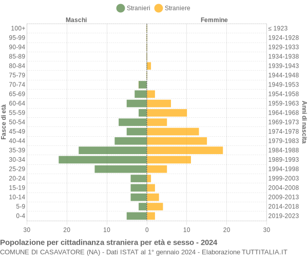 Grafico cittadini stranieri - Casavatore 2024