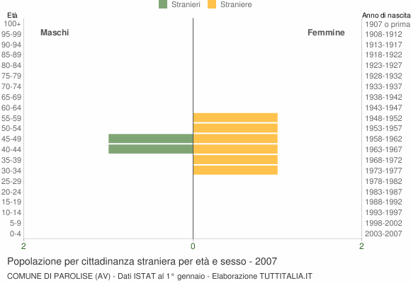 Grafico cittadini stranieri - Parolise 2007