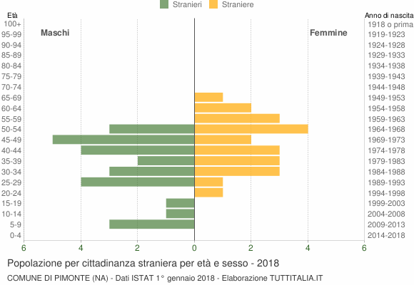 Grafico cittadini stranieri - Pimonte 2018