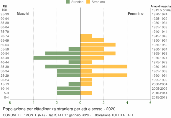 Grafico cittadini stranieri - Pimonte 2020
