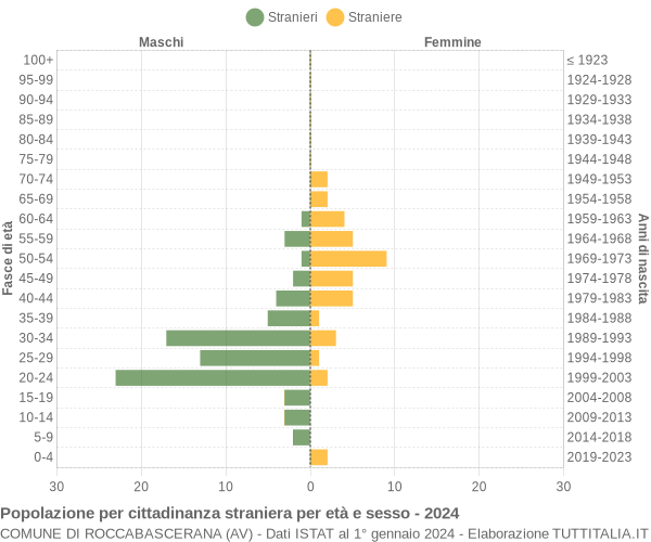 Grafico cittadini stranieri - Roccabascerana 2024