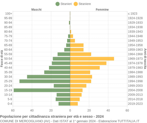 Grafico cittadini stranieri - Mercogliano 2024