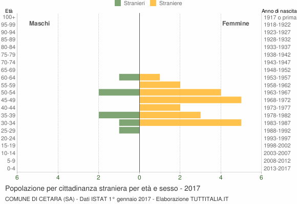 Grafico cittadini stranieri - Cetara 2017