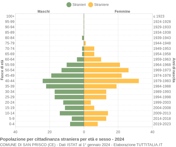 Grafico cittadini stranieri - San Prisco 2024