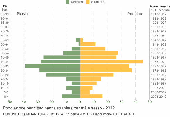 Grafico cittadini stranieri - Qualiano 2012