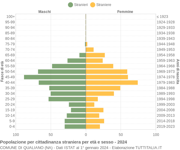 Grafico cittadini stranieri - Qualiano 2024