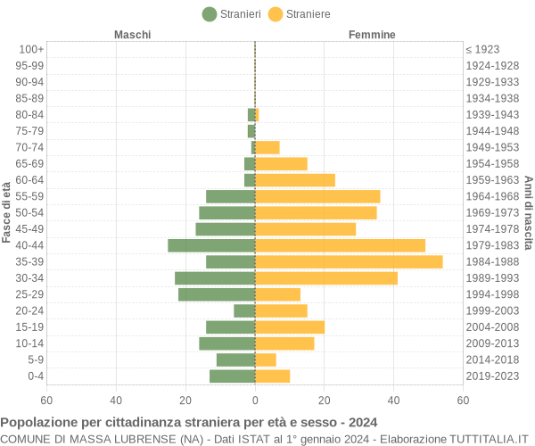 Grafico cittadini stranieri - Massa Lubrense 2024