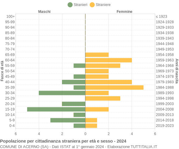 Grafico cittadini stranieri - Acerno 2024