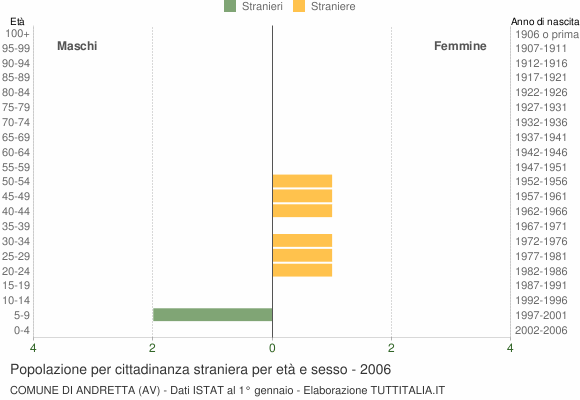 Grafico cittadini stranieri - Andretta 2006