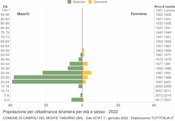 Grafico cittadini stranieri - Campoli del Monte Taburno 2022