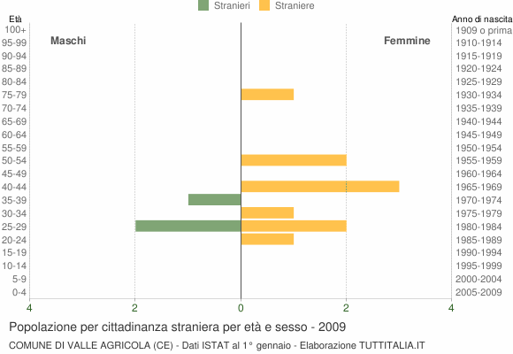 Grafico cittadini stranieri - Valle Agricola 2009