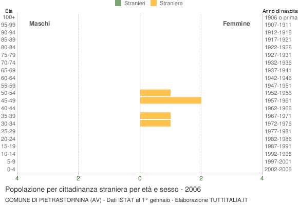 Grafico cittadini stranieri - Pietrastornina 2006