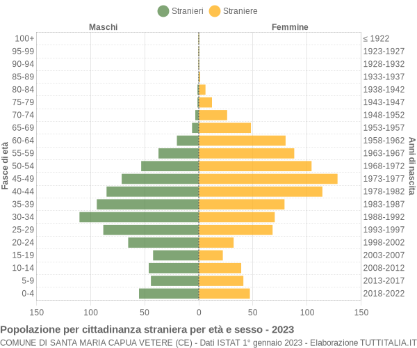 Grafico cittadini stranieri - Santa Maria Capua Vetere 2023