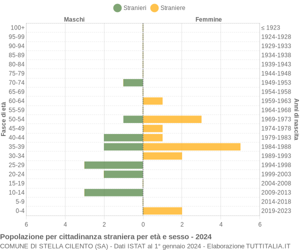 Grafico cittadini stranieri - Stella Cilento 2024