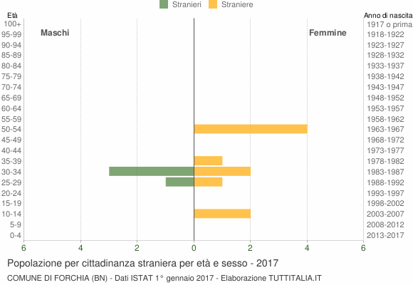 Grafico cittadini stranieri - Forchia 2017