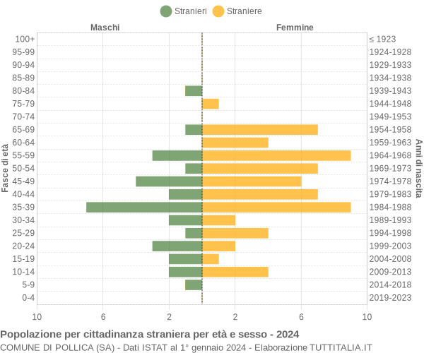 Grafico cittadini stranieri - Pollica 2024