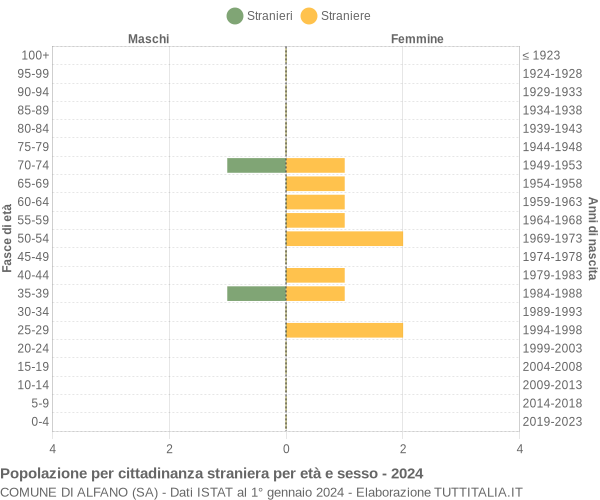 Grafico cittadini stranieri - Alfano 2024