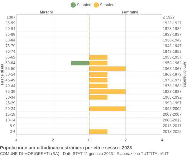 Grafico cittadini stranieri - Morigerati 2023