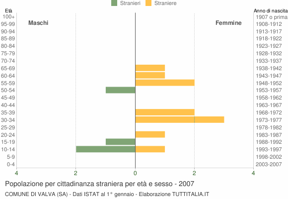 Grafico cittadini stranieri - Valva 2007