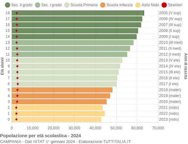 Grafico Popolazione in età scolastica - 2024