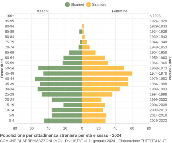 Grafico cittadini stranieri - Serramazzoni 2024