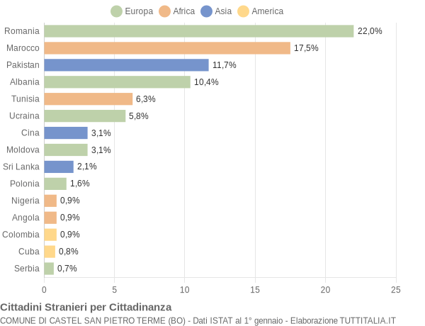 Grafico cittadinanza stranieri - Castel San Pietro Terme 2015