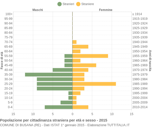 Grafico cittadini stranieri - Busana 2015