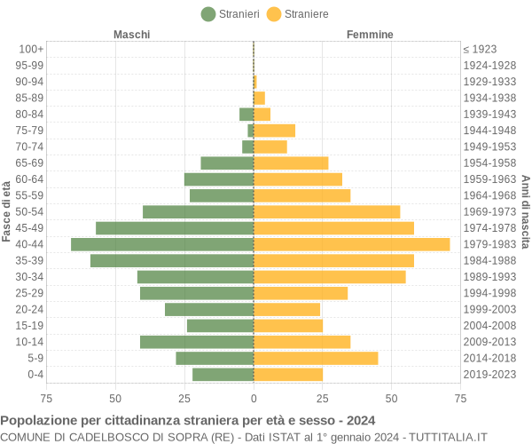 Grafico cittadini stranieri - Cadelbosco di Sopra 2024