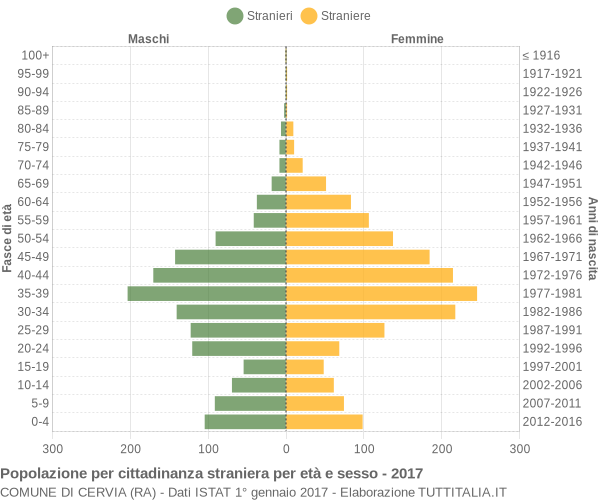 Grafico cittadini stranieri - Cervia 2017