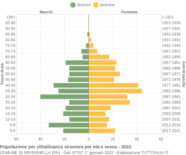 Grafico cittadini stranieri - Brisighella 2022