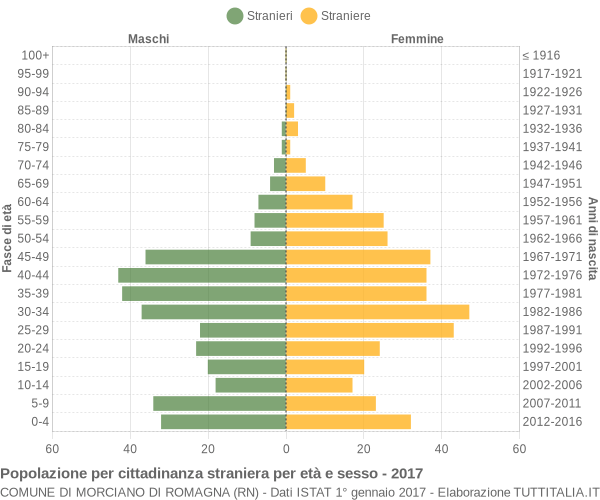 Grafico cittadini stranieri - Morciano di Romagna 2017