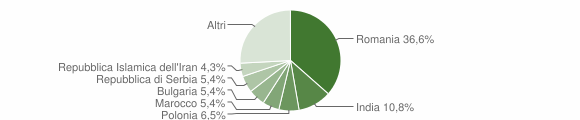 Grafico cittadinanza stranieri - Camugnano 2009