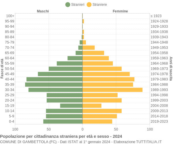 Grafico cittadini stranieri - Gambettola 2024