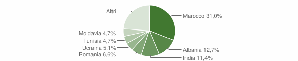 Grafico cittadinanza stranieri - Casina 2012