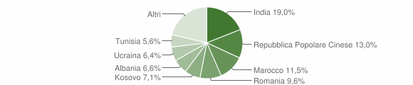 Grafico cittadinanza stranieri - Bagnolo in Piano 2014