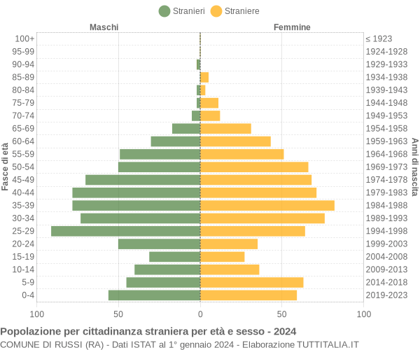 Grafico cittadini stranieri - Russi 2024