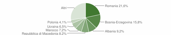 Grafico cittadinanza stranieri - Saludecio 2010