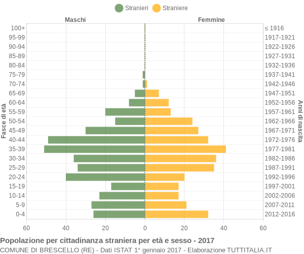 Grafico cittadini stranieri - Brescello 2017