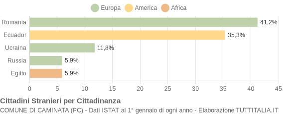 Grafico cittadinanza stranieri - Caminata 2009