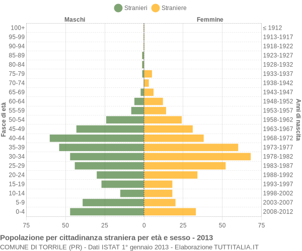 Grafico cittadini stranieri - Torrile 2013