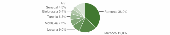 Grafico cittadinanza stranieri - Verghereto 2011