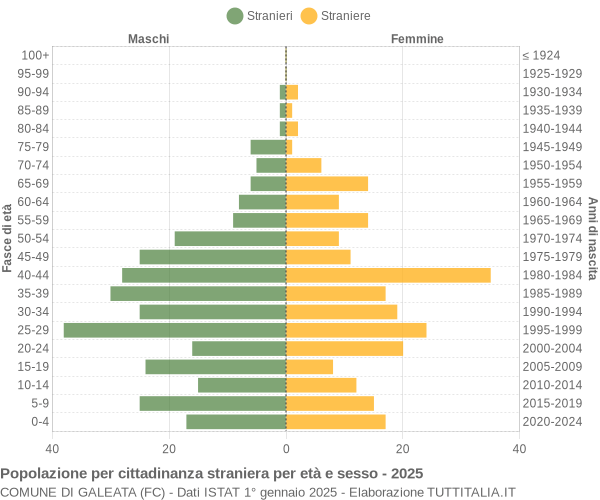 Grafico cittadini stranieri - Galeata 2025