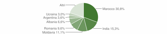 Grafico cittadinanza stranieri - Neviano degli Arduini 2012